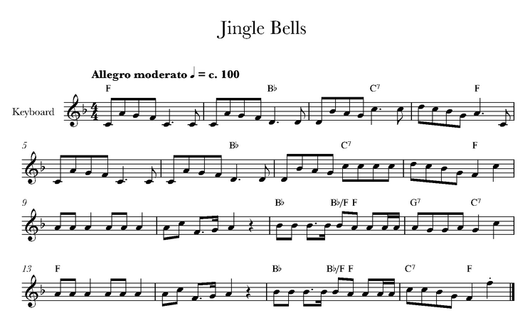 دانلود نت کیبورد (ارگ) Jingle Bells  از آهنگساز  محلی